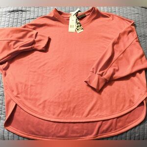 Women’s Plus Size Adidas Honore-11 Orange 3/4 Sleeve Pullover Sweatshirt